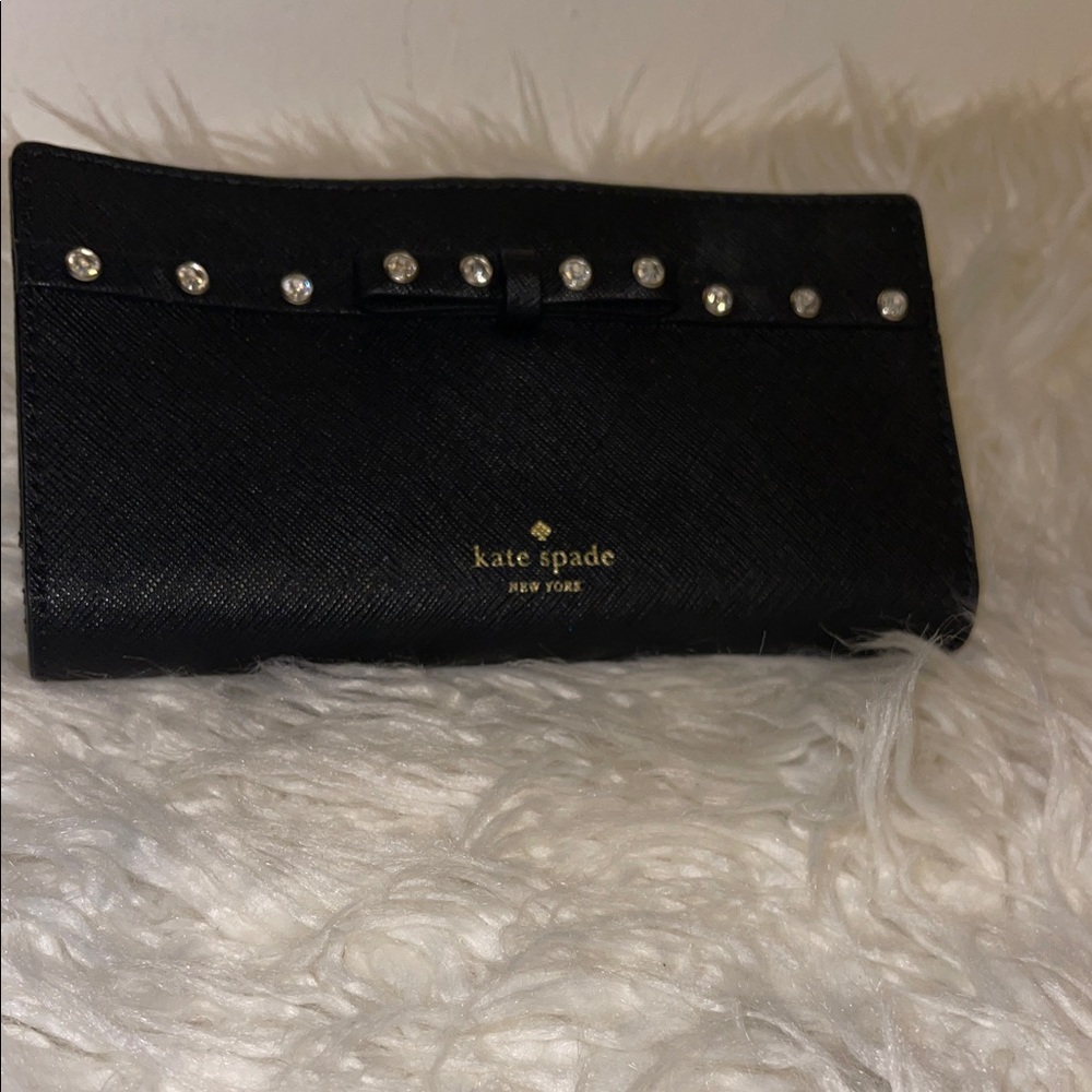 Kate Spade Black Wallet with Silver Studs